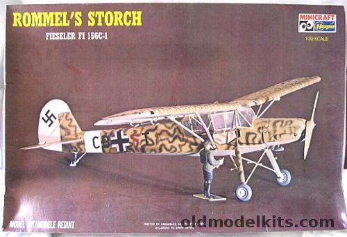 Hasegawa 1/32 Fieseler Fi-156 C-1 Storch Rommel  - Or Mussolini Rescue Plane - Bagged, 1141 plastic model kit